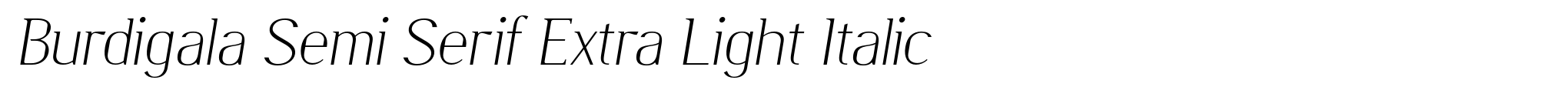 Burdigala Semi Serif Extra Light Italic image